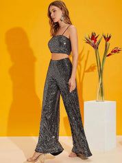 Kotty Women Sequinned Top & Trouser Co-Ord Set
