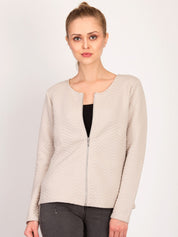 Kotty Women Pink Self Design Open Front Jacket