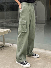 Kotty Men Relaxed Low-Rise Easy Wash Cargos Trousers