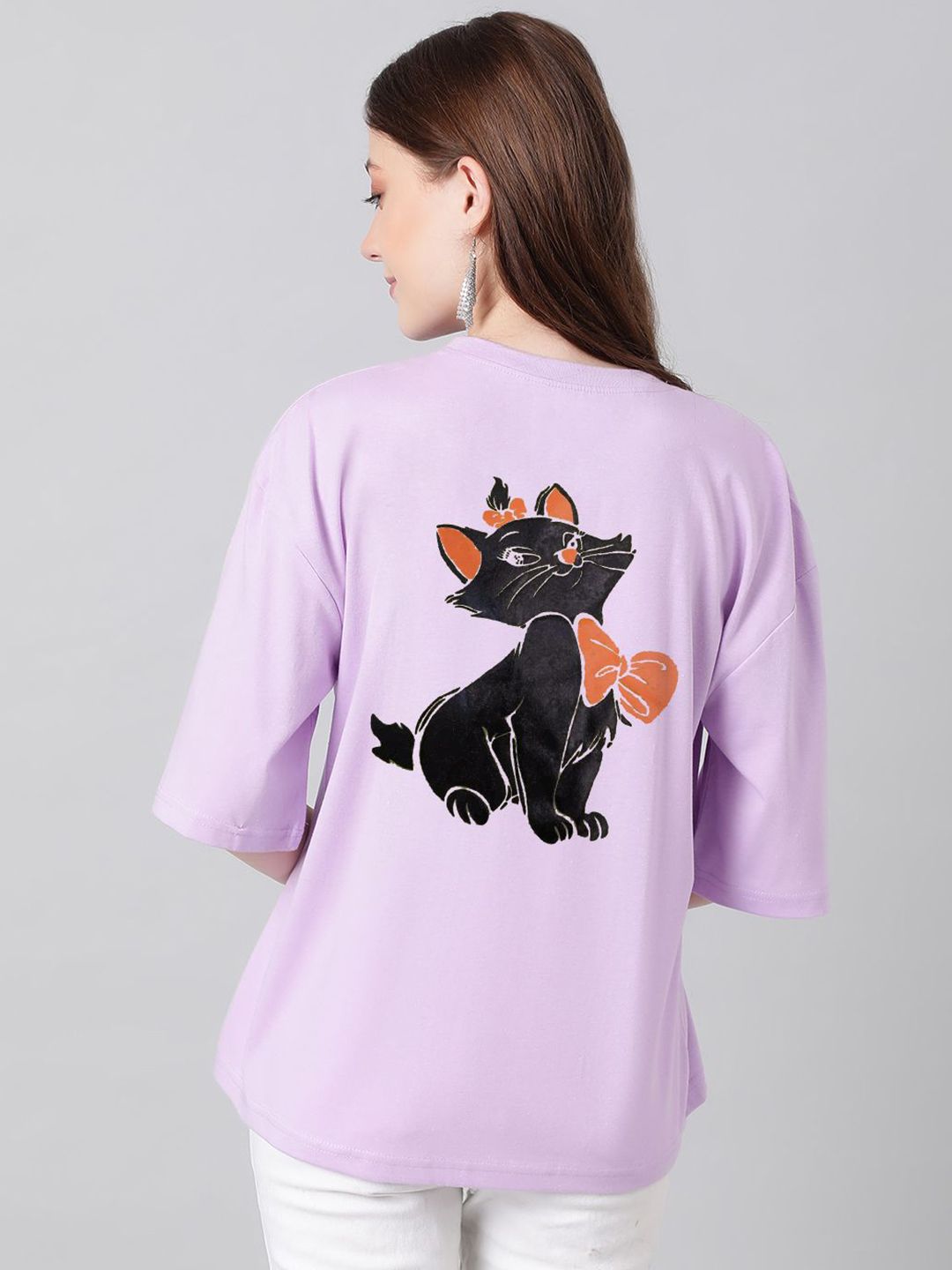 Kotty Graphic Printed Cotton Oversized T-shirt