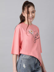 Kotty Typography Printed Oversized T-shirt