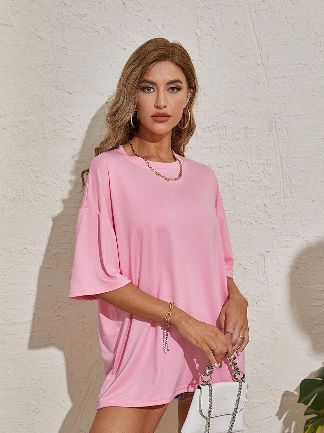 Kotty Drop Shoulder Cotton Longline Oversize T-shirt