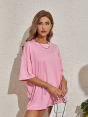 Kotty Drop Shoulder Cotton Longline Oversize T-shirt