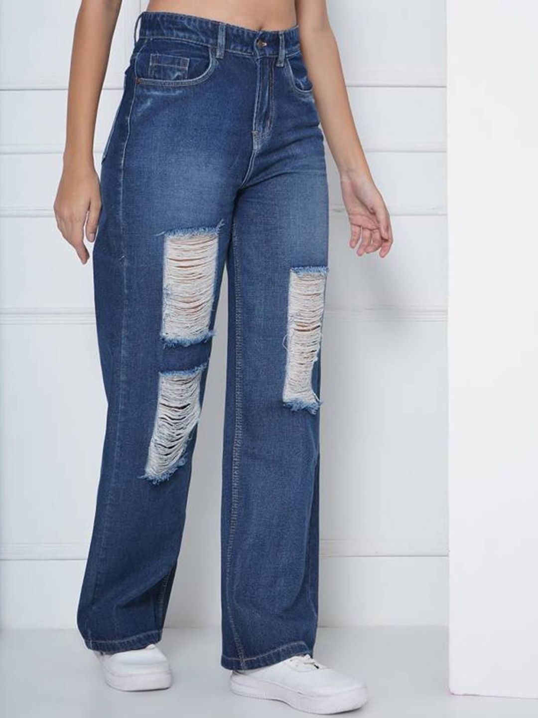 Kotty Women Straight Fit High-Rise Stretchable Jeans