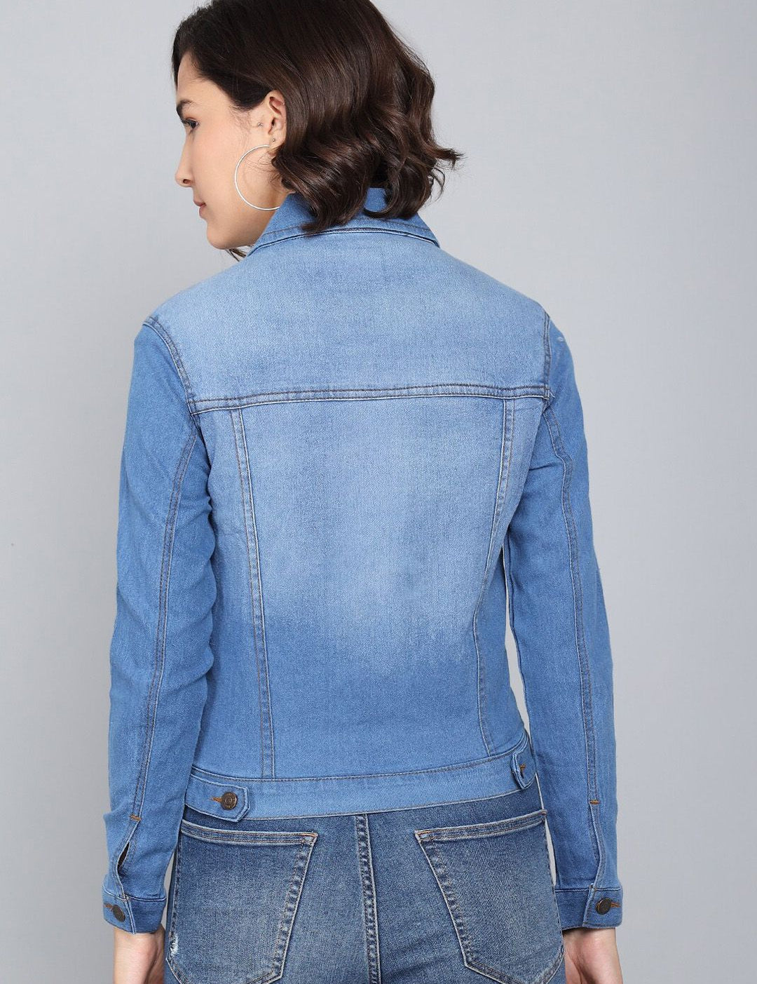 Kotty Women Blue Washed Denim Jacket