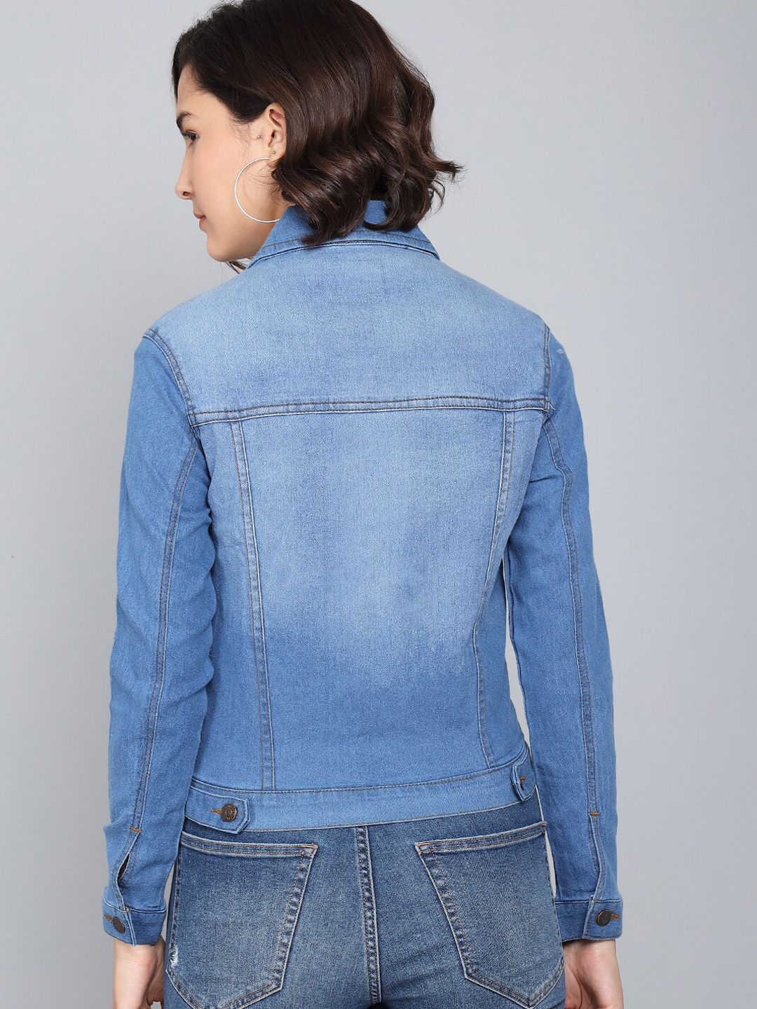 Kotty Women Blue Washed Denim Jacket