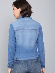 Kotty Women Blue Washed Denim Jacket