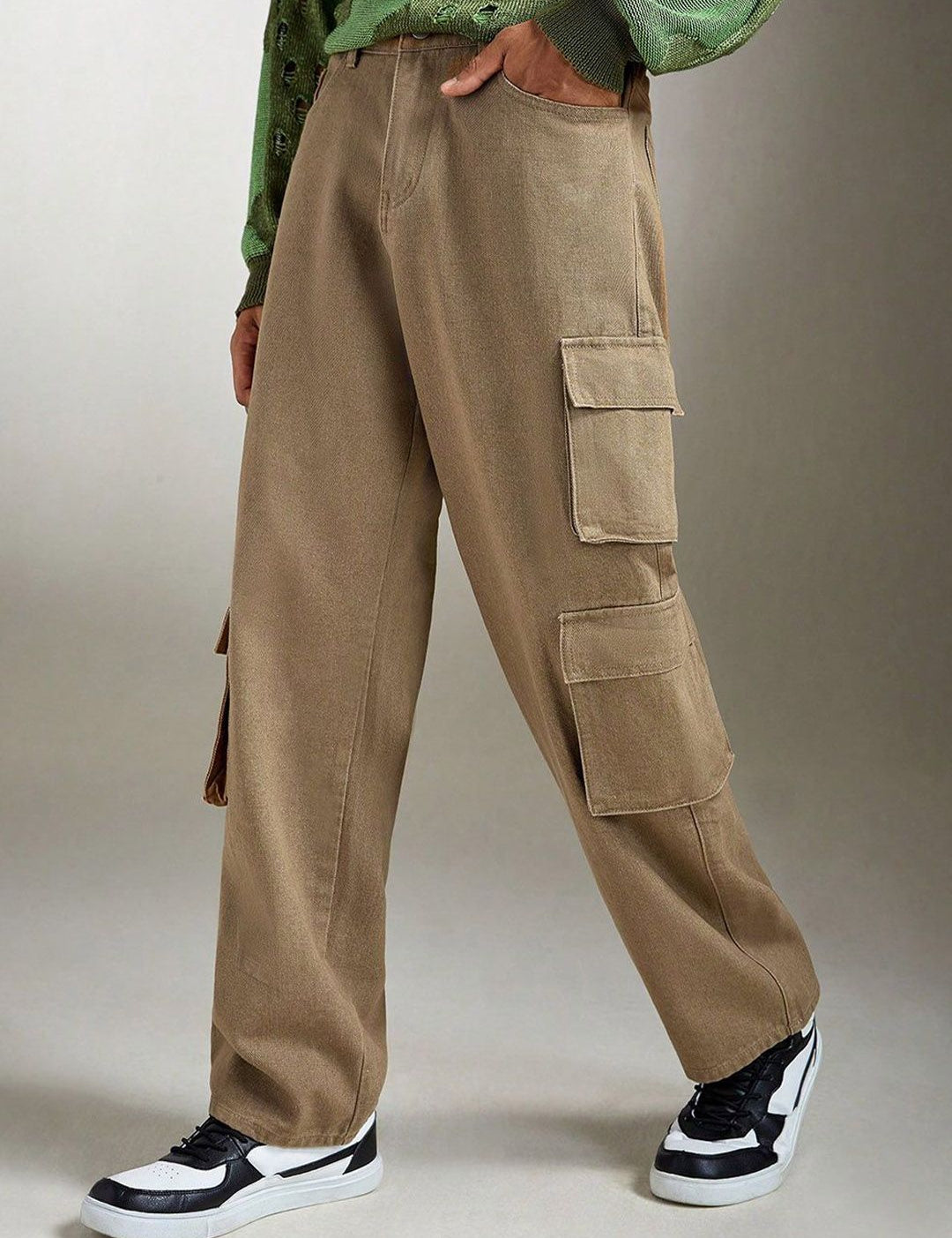 Kotty Men Jean Mid-Rise Wide Leg Stretchable Jeans