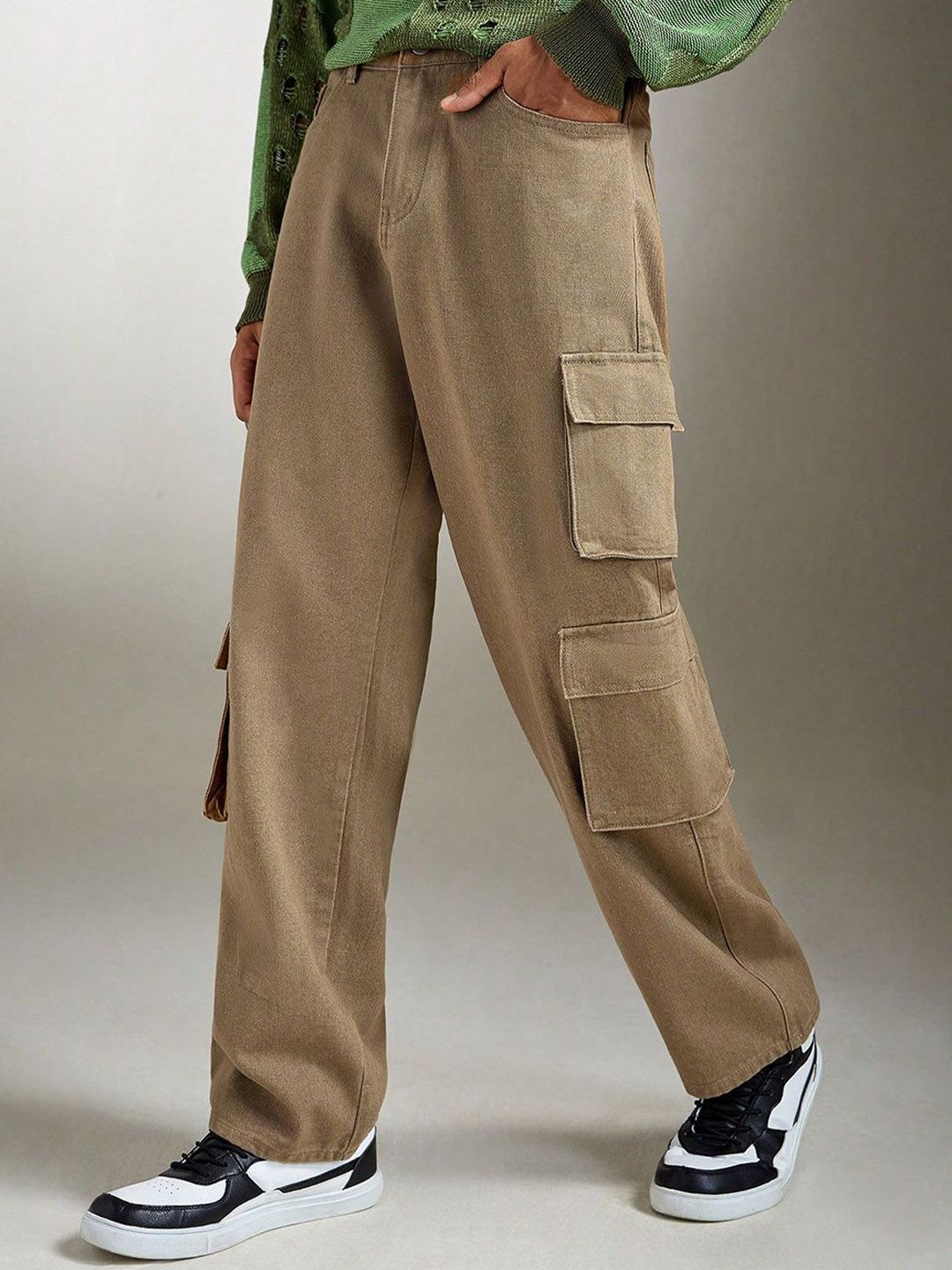 Kotty Men Jean Mid-Rise Wide Leg Stretchable Jeans