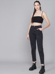 Kotty Women Black Skinny Fit High-Rise Mildly Distressed Jeans