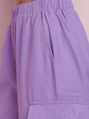 Kotty Women Relaxed Loose Fit High-Rise Cargos