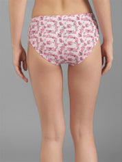 Kotty Women Pink & White Printed Hipster Briefs KTTWOMENSPANTY380