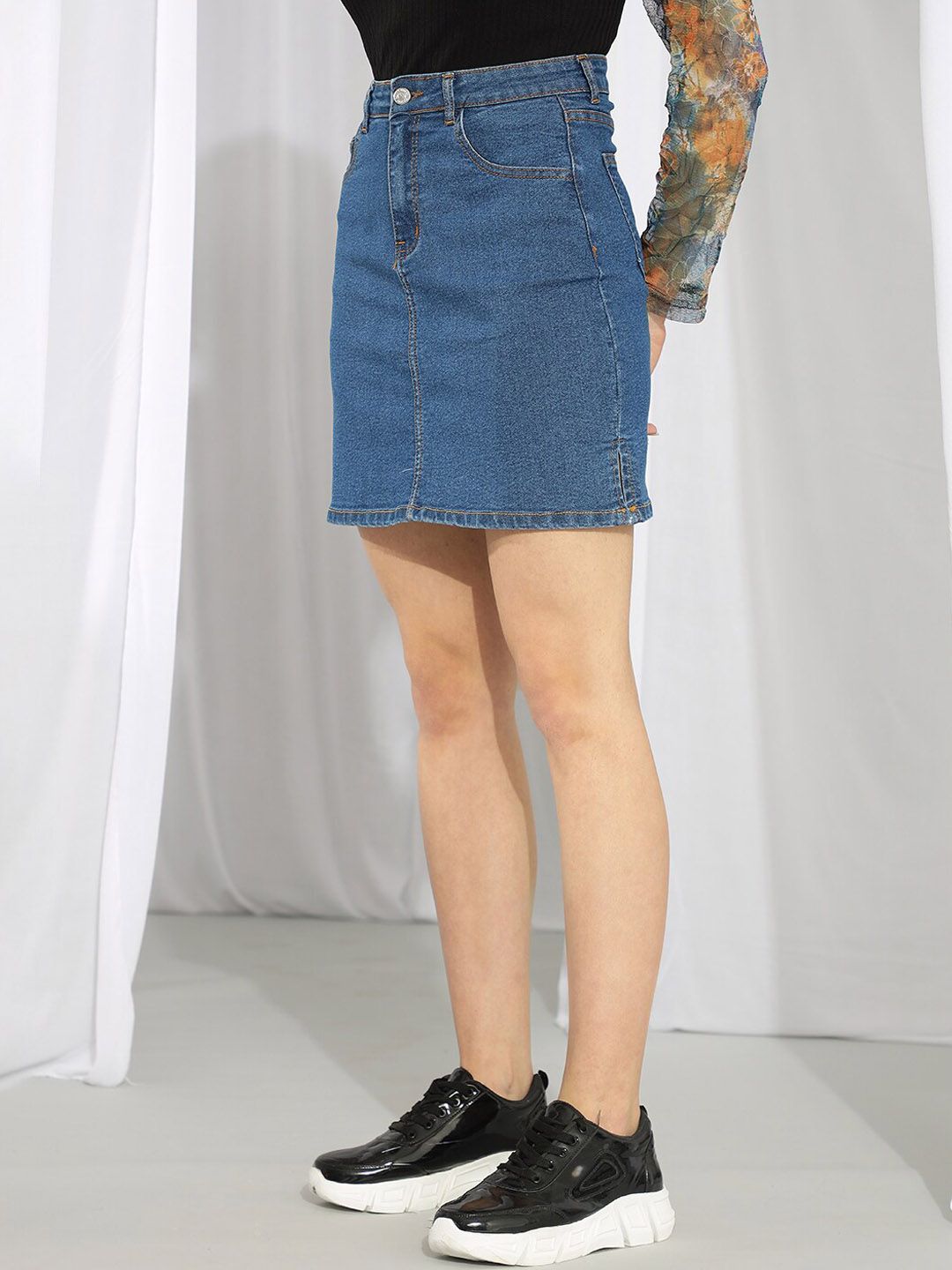 Kotty Straight Mini Denim Skirt