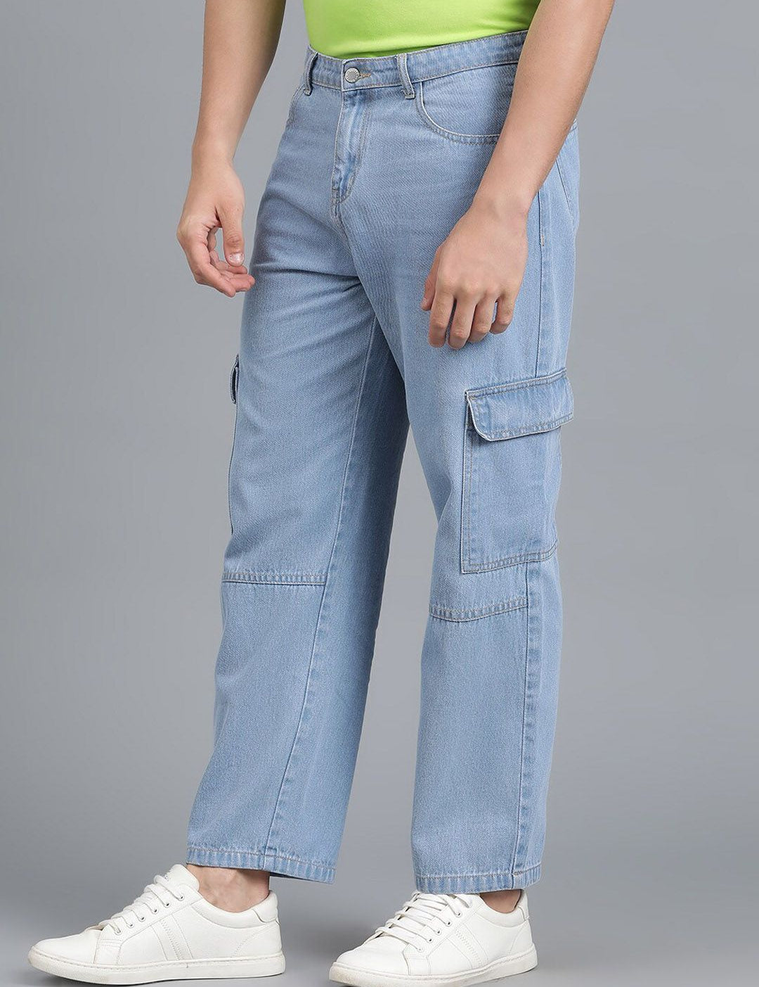 Kotty Men Jean Low-Rise Clean Look Stretchable Cargo Jeans