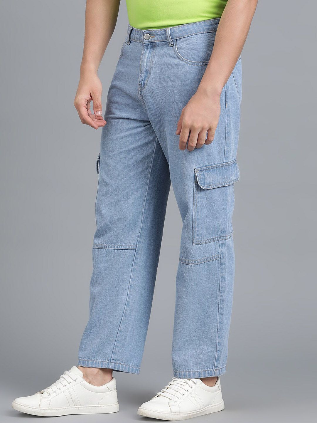 Kotty Men Jean Low-Rise Clean Look Stretchable Cargo Jeans