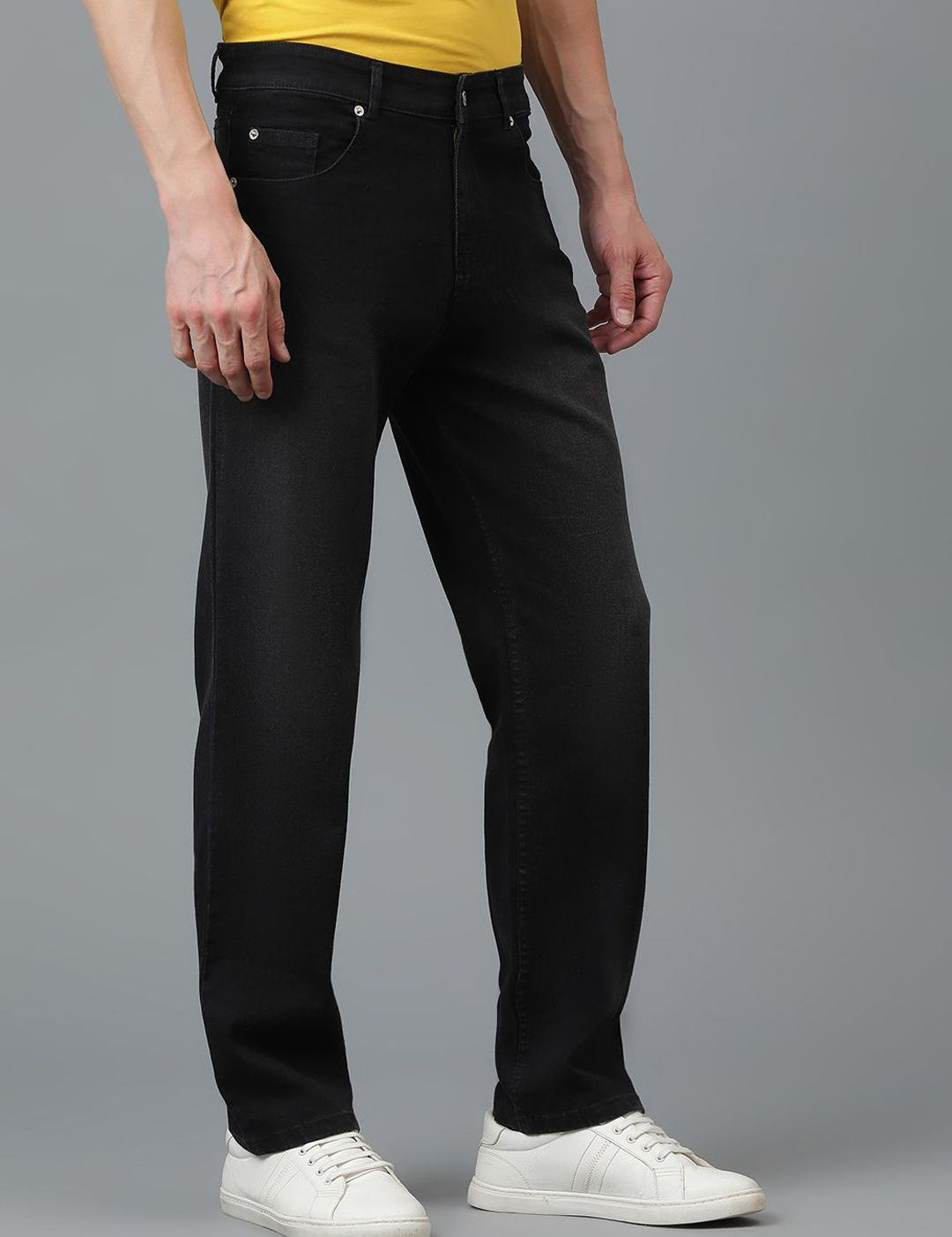 Kotty Men Jean Low-Rise Slash Knee Stretchable Jeans