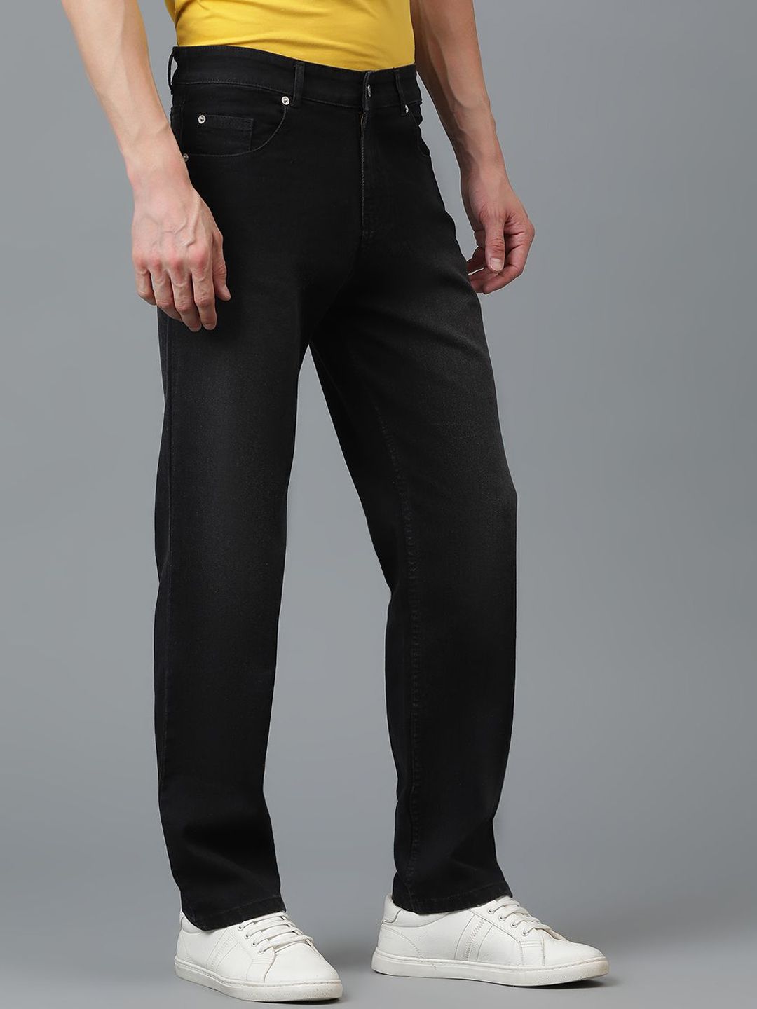 Kotty Men Jean Low-Rise Slash Knee Stretchable Jeans