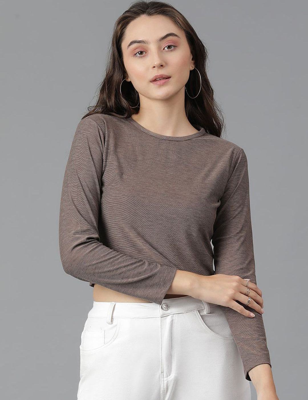 Kotty Round Neck Cotton Slim Fit T-shirt