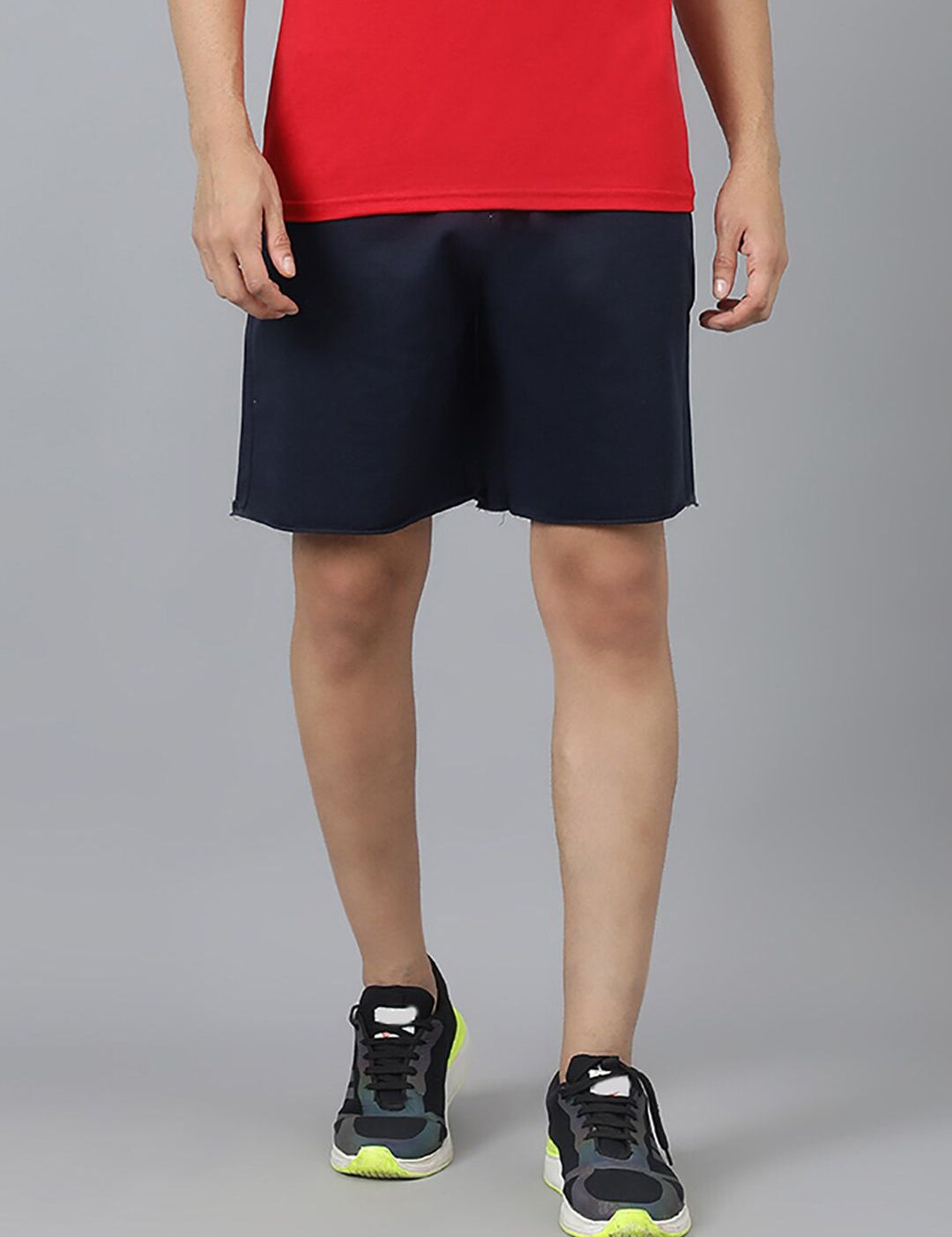 Kotty Men Blend Navy Mid-Rise Regular Shorts