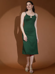 Kotty Women Solid A-Line Midi Dress