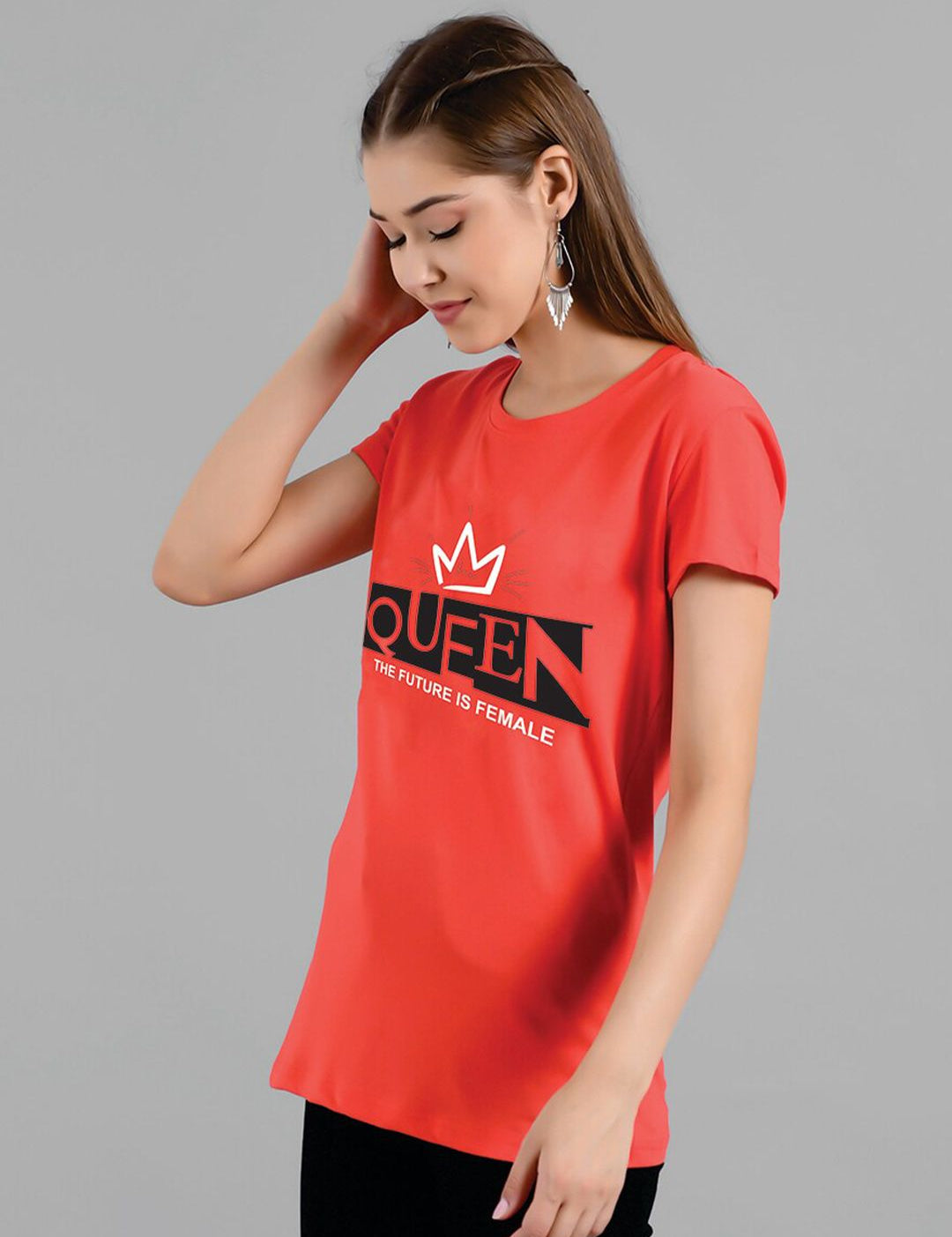 Kotty Typography Printed Regular Fit Cotton T-shirt