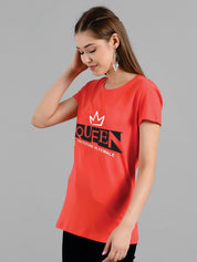 Kotty Typography Printed Regular Fit Cotton T-shirt