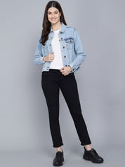 Kotty Women Blue Washed Denim Jacket