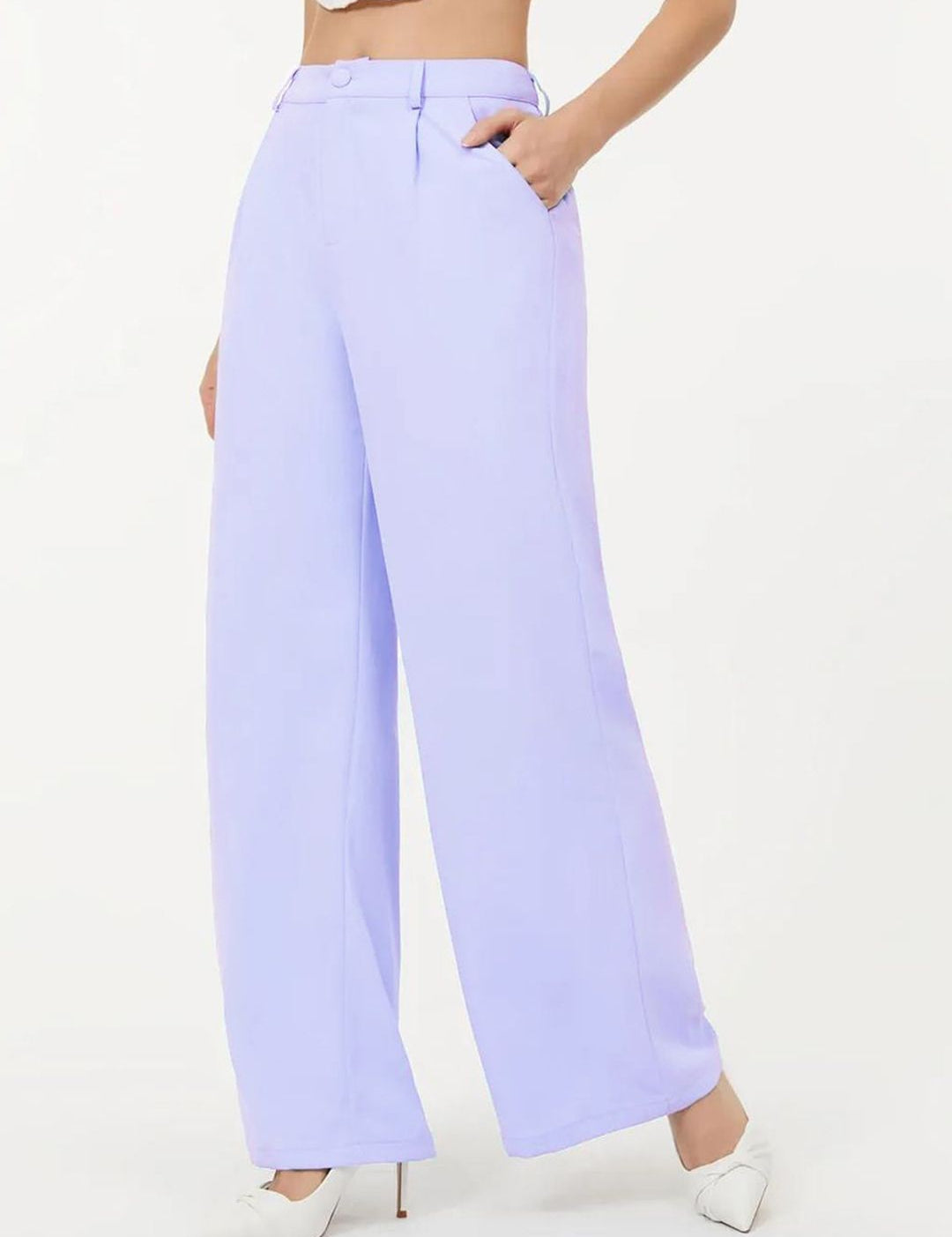 KOTTY Basics Women Relaxed Straight Leg Straight Fit High-Rise Easy Wash Pleated Trousers