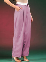 Kotty Women Straight Fit High-Rise Easy Wash Pleated Trousers