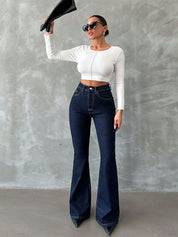 Kotty Women Bootcut High-Rise Cotton Jeans