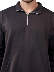 Kotty Men Shirt Collar Full Sleeve Cotton Sweatshirt