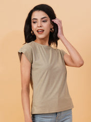 Kotty Women Solid Round Neck T-shirt