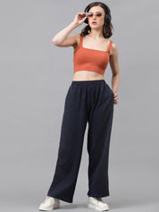 KOTTY Basics Women High-Rise Wide-Leg Track Pants