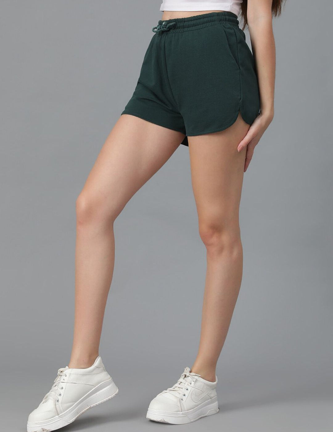 Kotty Women Green Slim Fit Running Shorts