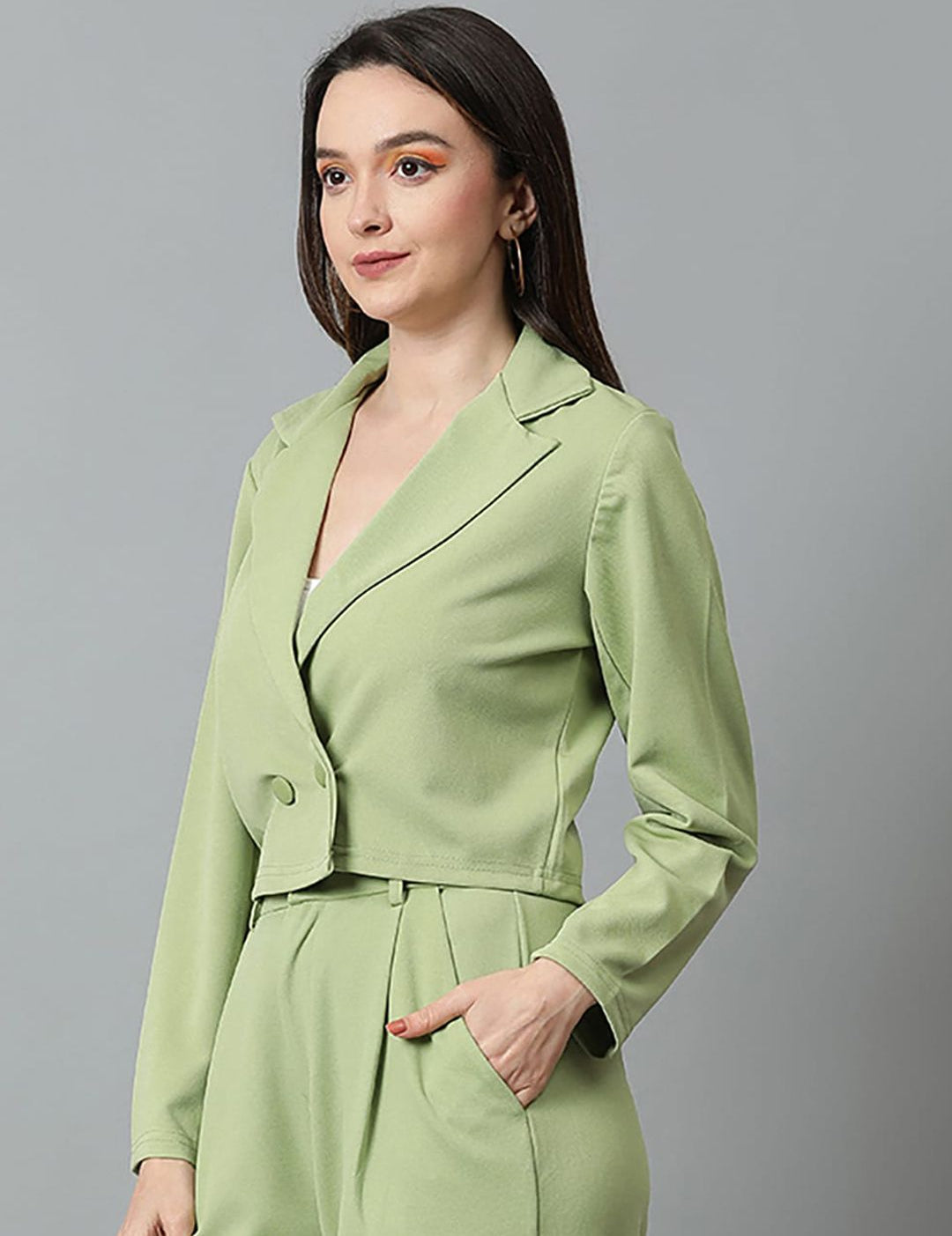 KOTTY BIZwear Basics Double Breasted Crop Blazer