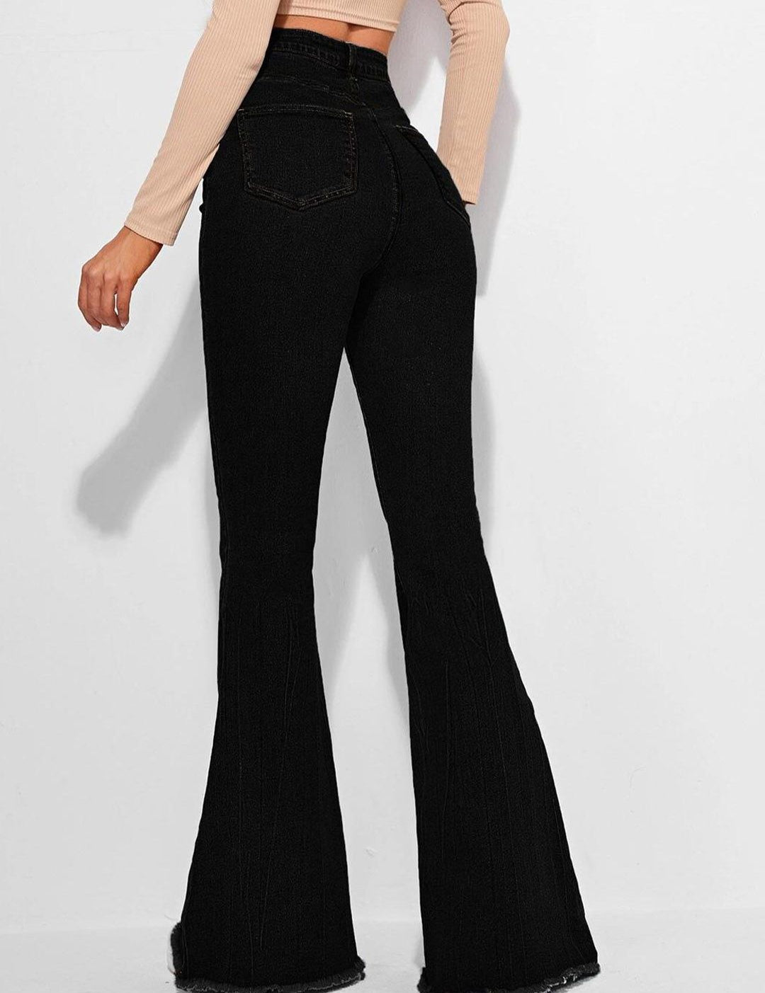 Kotty Women Black Jean Bootcut High-Rise Stretchable Jeans