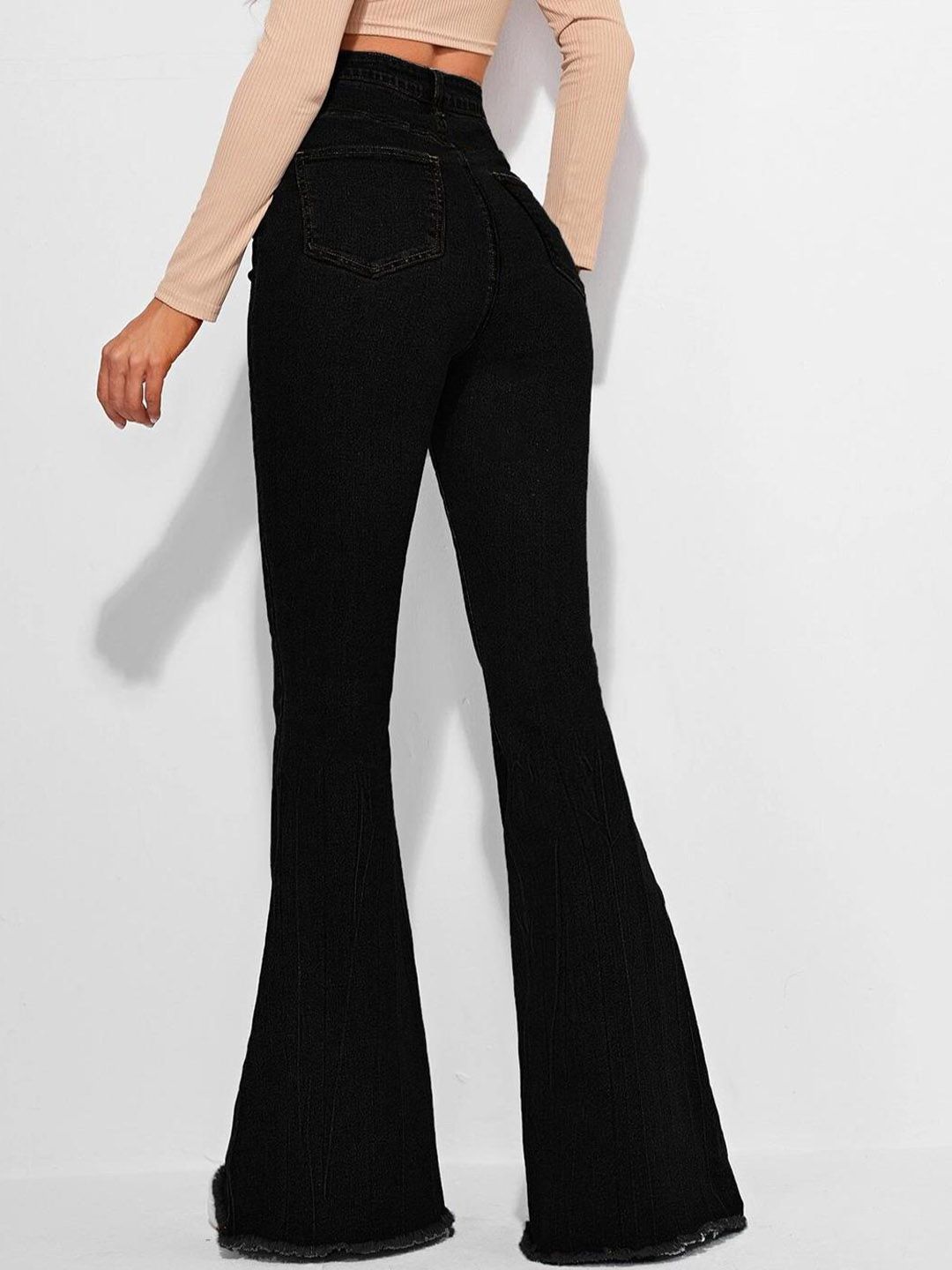 Kotty Women Black Jean Bootcut High-Rise Stretchable Jeans