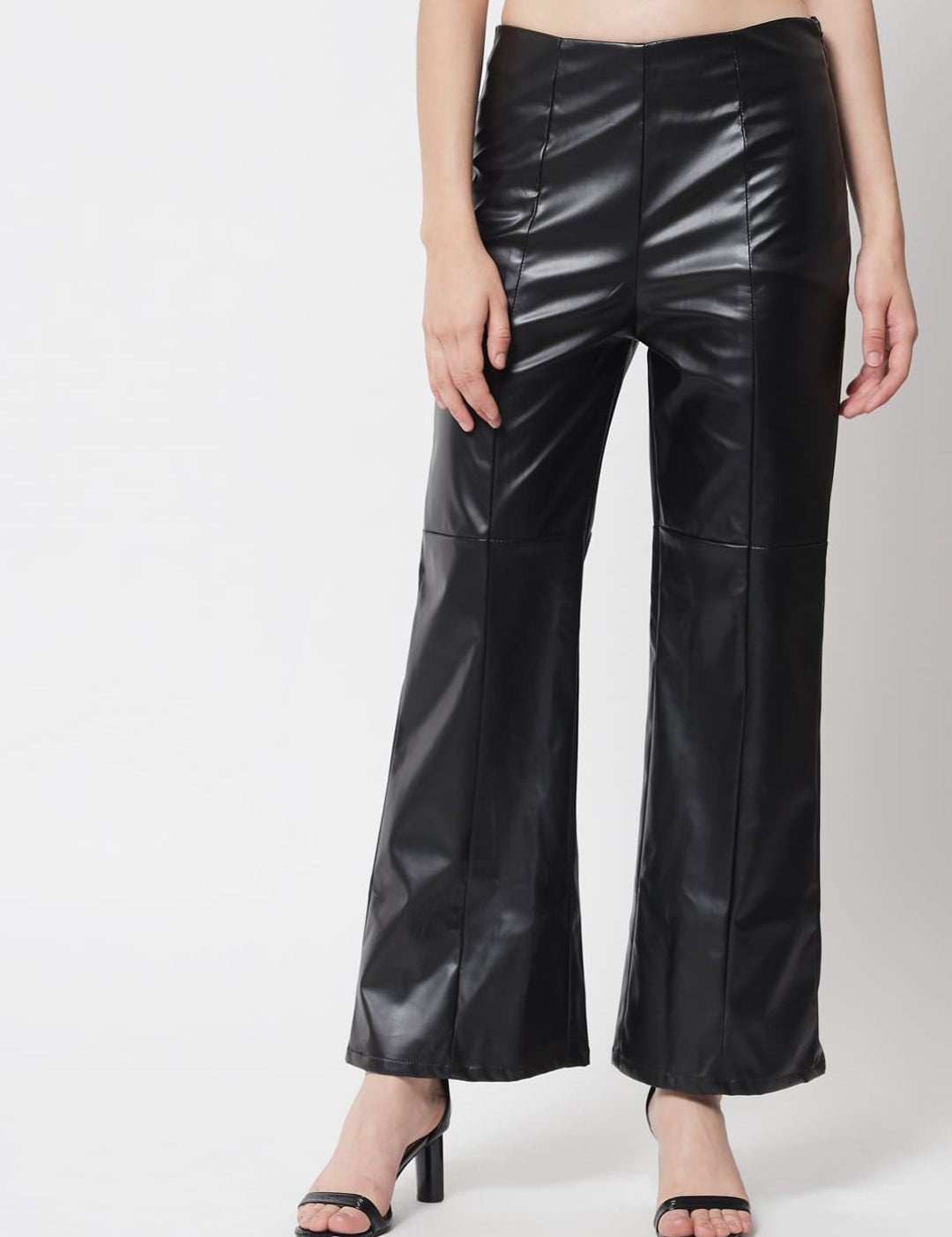 Kotty Women Black Relaxed Flared Low-Rise Trousers