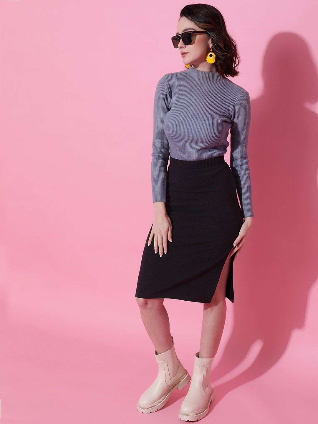 KOTTY BIZwear Basics Womens Viscose Rayon Pencil Skirt