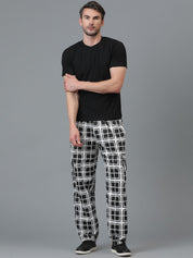 Kotty Men Checked Relaxed Low-Rise Easy Wash Trousers