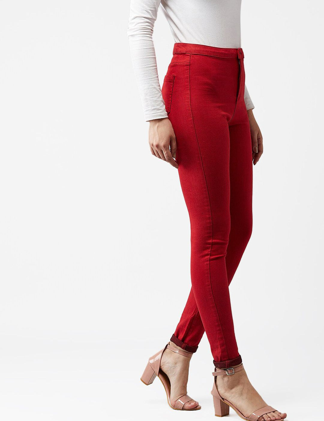 Kotty Women Maroon Skinny Fit Jeans