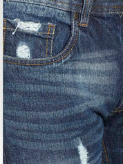 Kotty Men Blue Slim Fit Mid-Rise Low Distress Stretchable Jeans