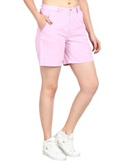 Kotty Women Pink Solid Regular Fit Regular Shorts