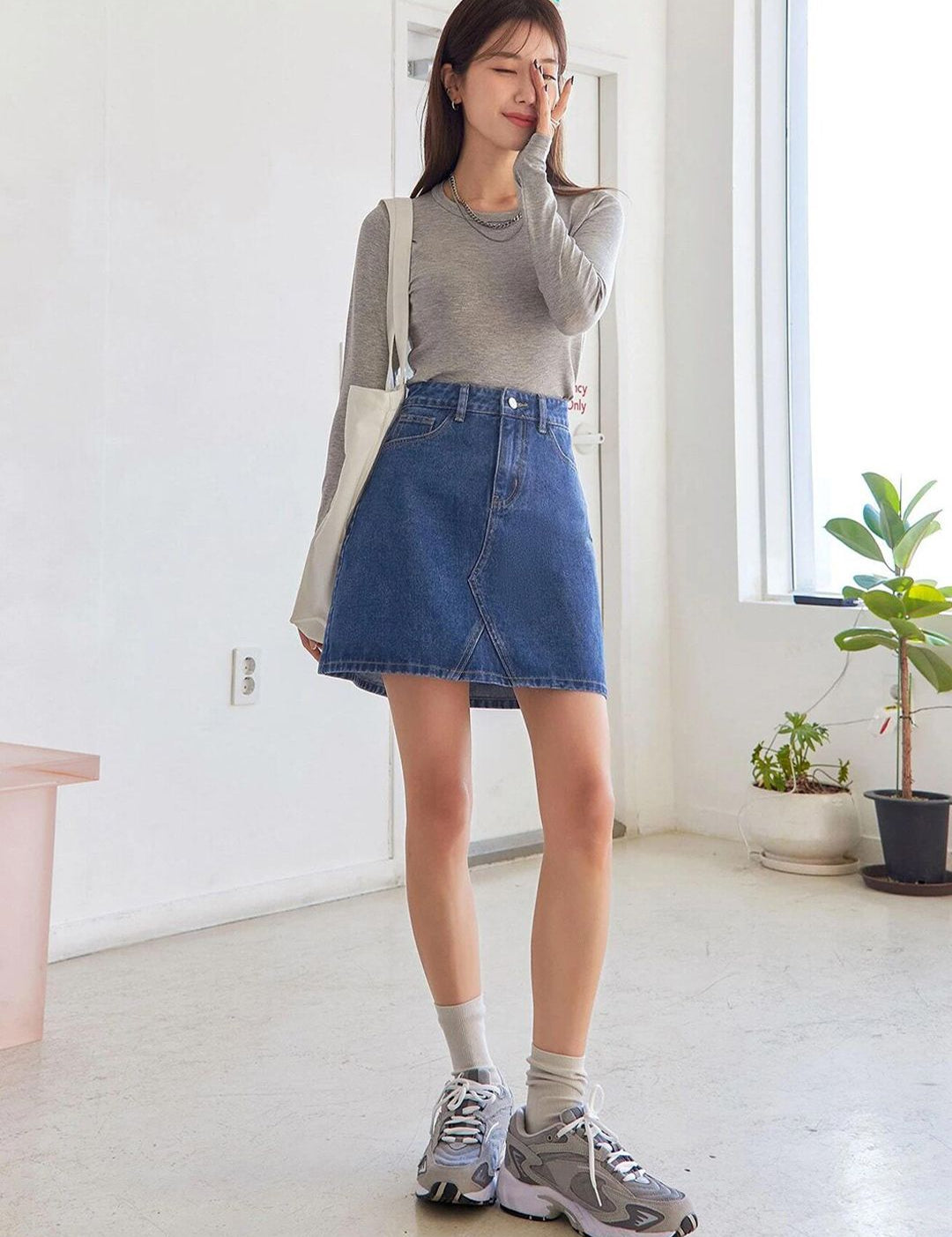 Kotty Denim A-Line Mini A-Line Skirt