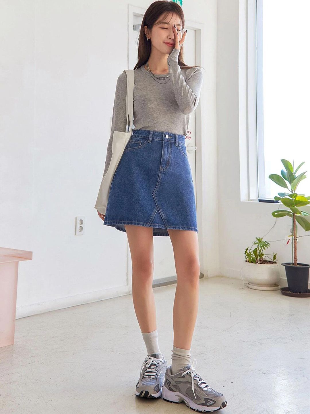 Kotty Denim A-Line Mini A-Line Skirt