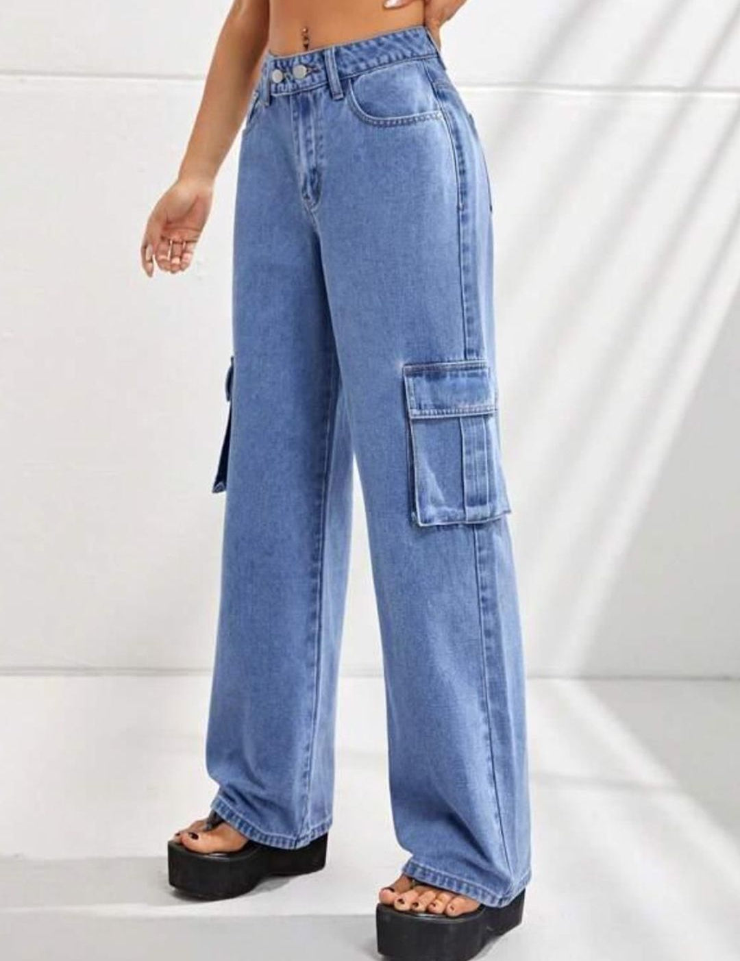 Kotty Women Blue Jean Straight Fit High-Rise Stretchable Jeans