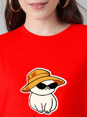 Kotty Graphic Printed Cotton T-shirt