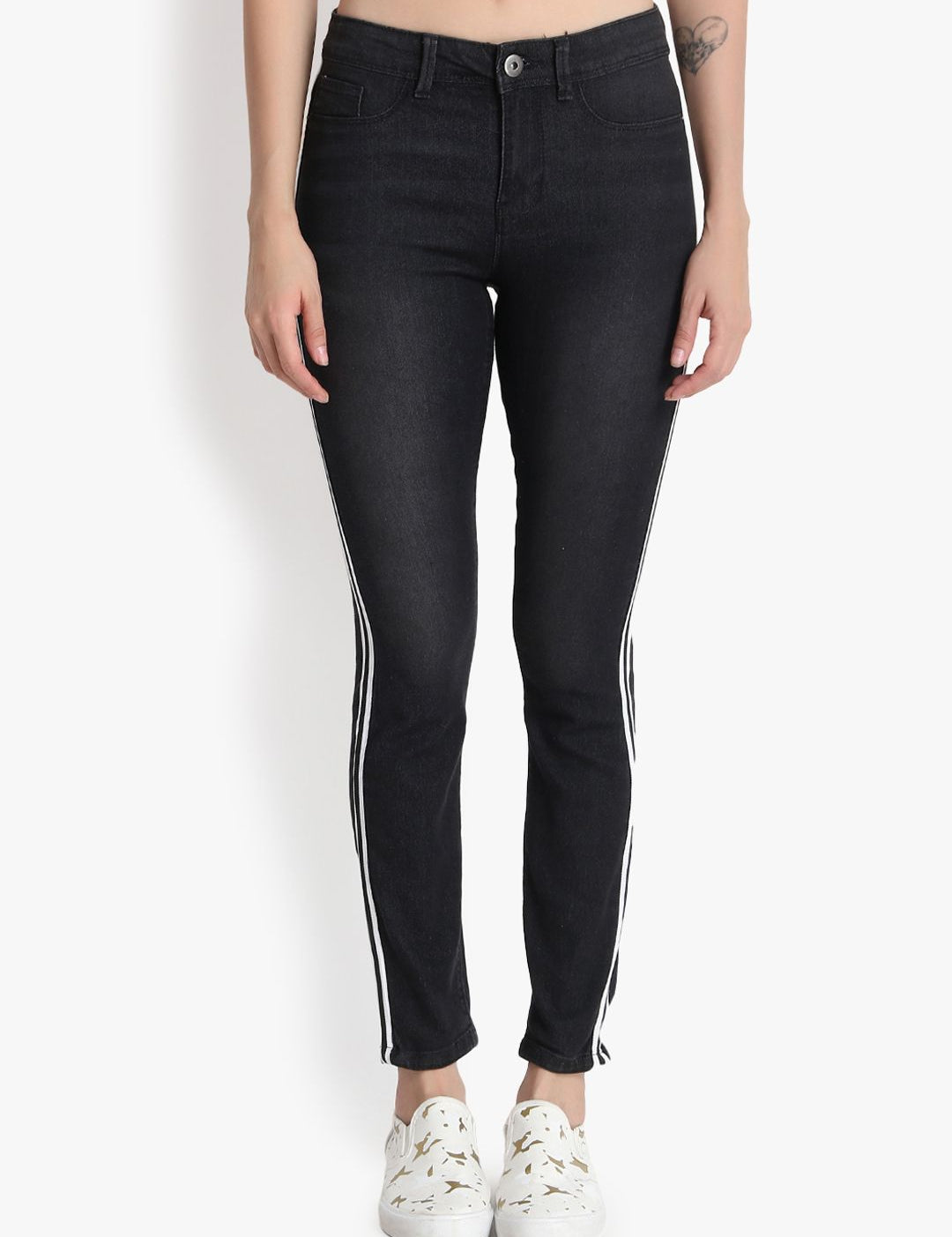 Kotty Women Black Skinny Fit High-Rise Clean Look Jeans