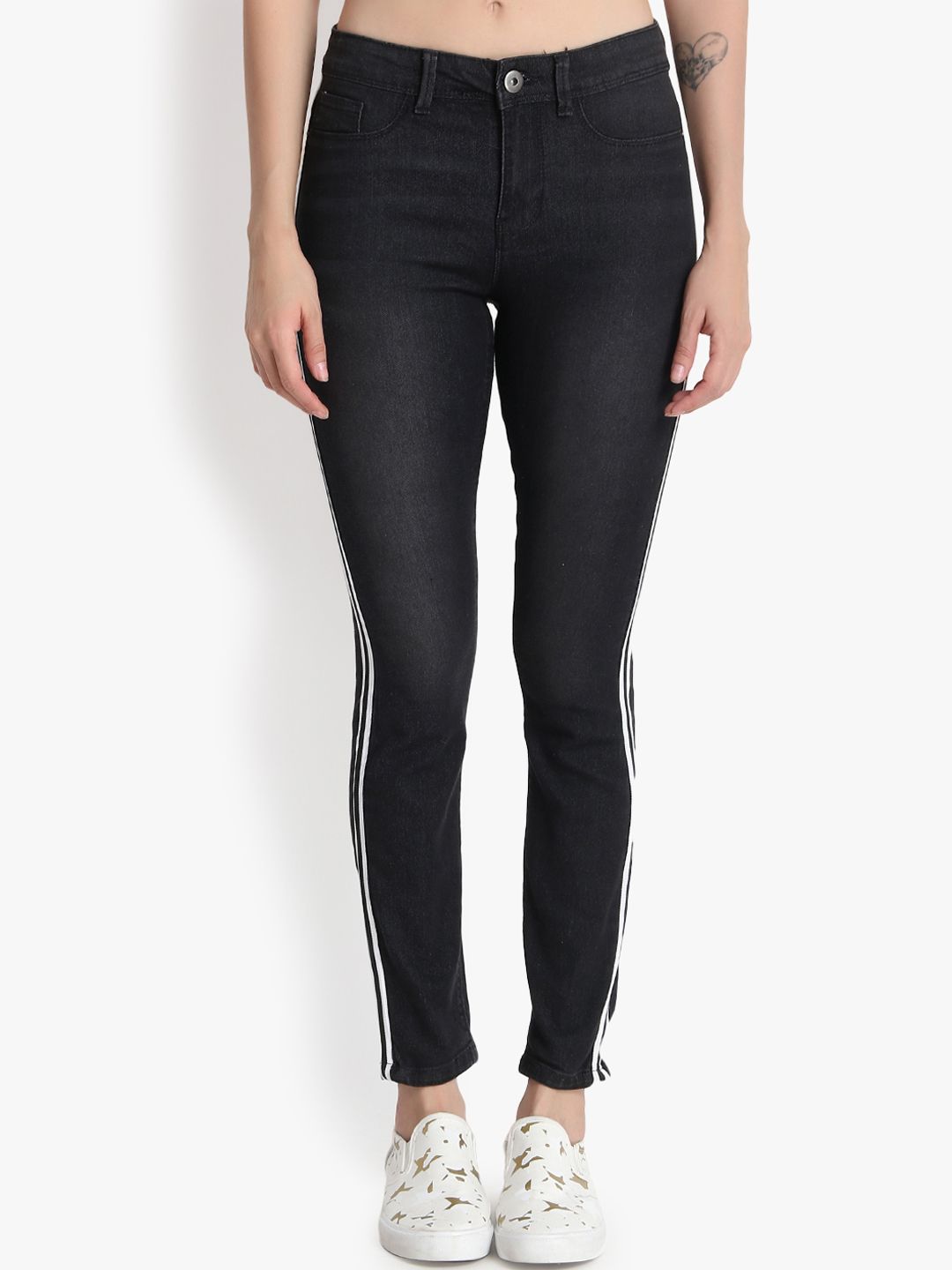 Kotty Women Black Skinny Fit High-Rise Clean Look Jeans