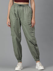 Kotty Women High-Rise Easy Wash Cotton Chinos Trousers